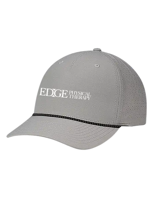 Richardson Laser Perf Performance Light Grey/Black-Grey Rope Cap w/Edge Physical Therapy Logo