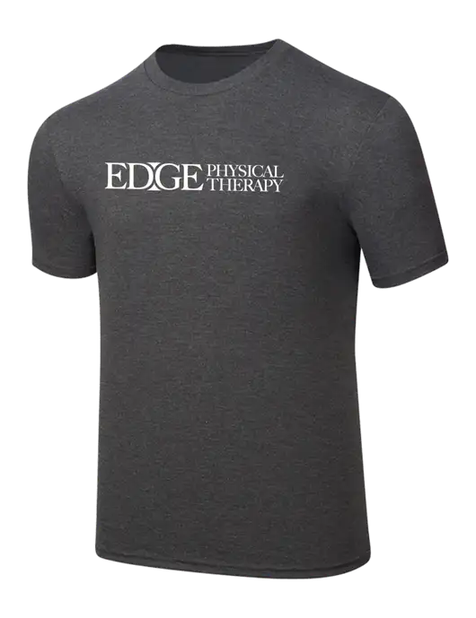 Simply Soft Heathered Charcoal 4.5oz  Poly/Combed Ring Spun Cotton T-Shirt w/Edge Physical Therapy Logo