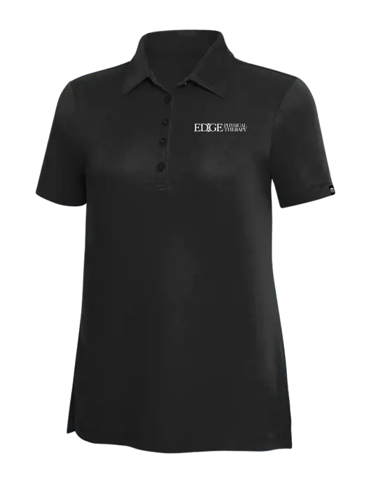 TravisMathew Black Solid Womens Oceanside Polo w/Edge Physical Therapy Logo
