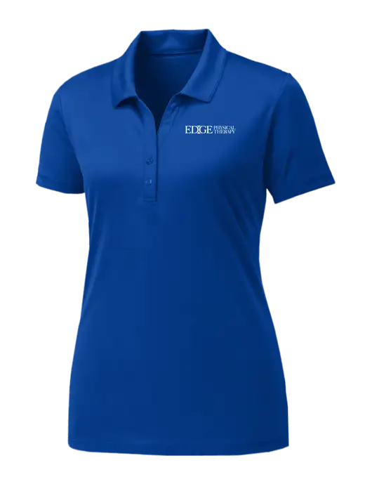 Womens Royal PosiCharge Competitor Polo w/Edge Physical Therapy Logo