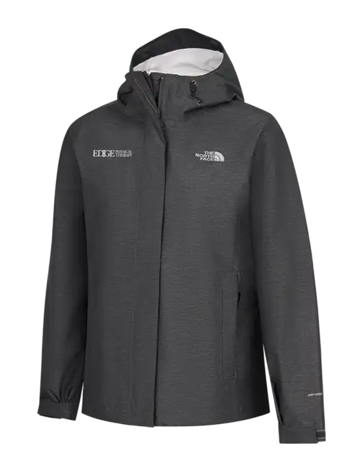 The North Face Womens Dark Grey Heather DryVent Rain Jacket w/Edge Physical Therapy Logo