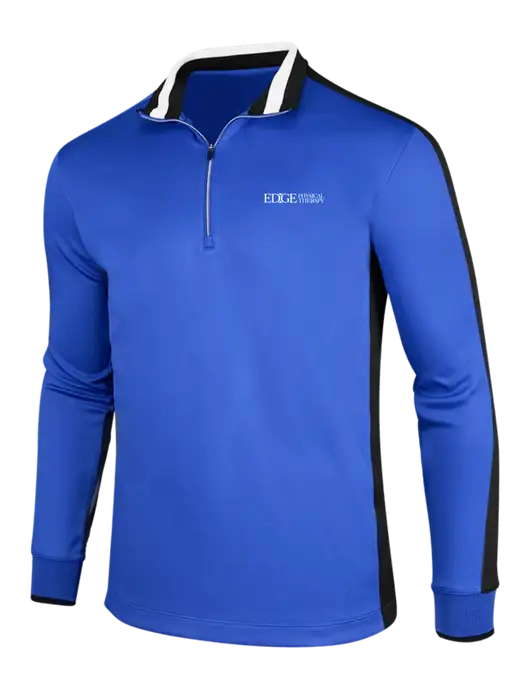NIKE Game Royal/Black/White Dry-Fit 1/2 Zip Cover-Up w/Edge Physical Therapy Logo