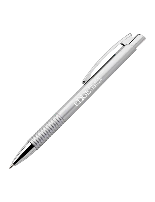 Malay Silver Ballpoint Pen - Blue Ink w/Edge Physical Therapy Logo