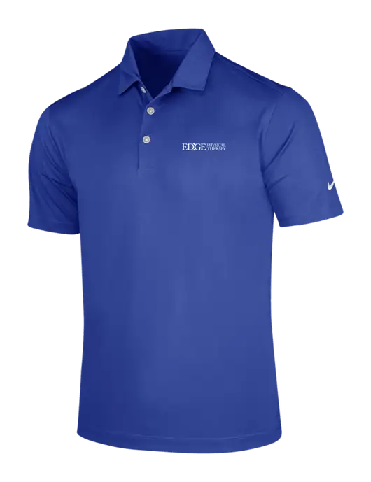 NIKE Dark Royal Dri-Fit Vertical Mesh Polo w/Edge Physical Therapy Logo