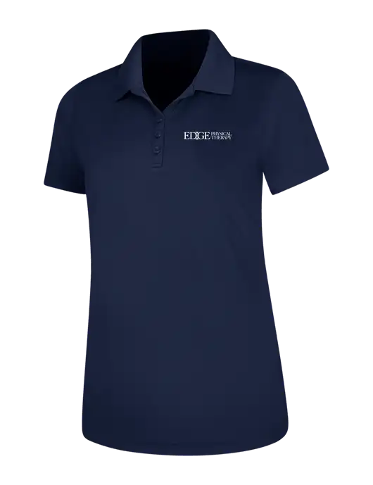 Dark Navy Womens Dry Zone UV Mesh Polo w/Edge Physical Therapy Logo