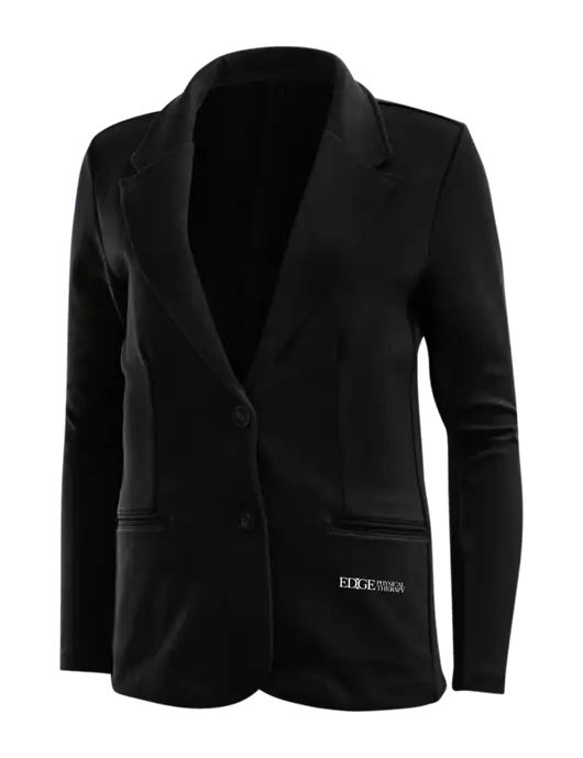 Black Womens Knit Blazer w/Edge Physical Therapy Logo