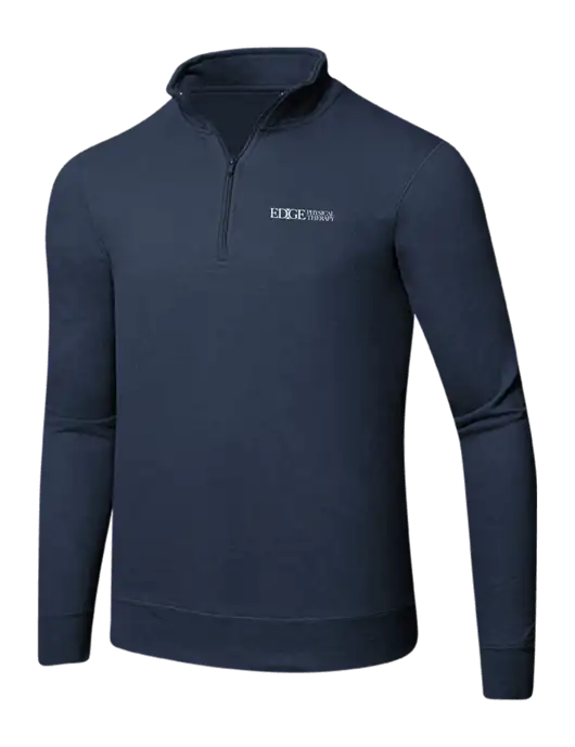Team Navy 8.5 oz Ring Spun 1/4 Zip Pullover Sweatshirt w/Edge Physical Therapy Logo