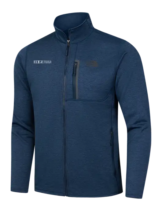 North Face Navy Heather Skyline Full-Zip Fleece Jacket w/Edge Physical Therapy Logo