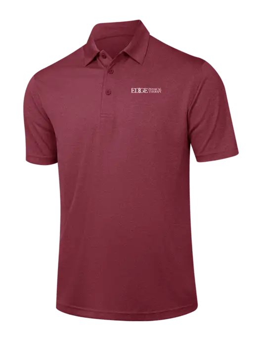 Cardinal Heather Contender Polo w/Edge Physical Therapy Logo