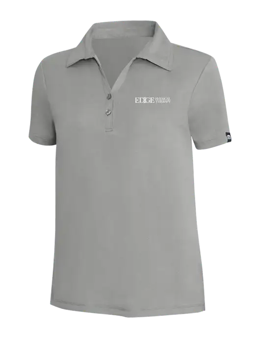 TravisMathew Light Grey Heather Womens Coto Performance Polo w/Edge Physical Therapy Logo