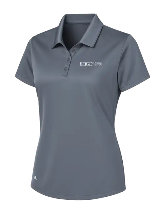 Adidas Medium Grey Womens Basic Sport Polo w/Edge Physical Therapy Logo