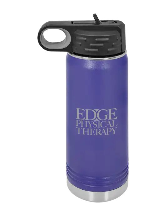 Polar Camel 20 oz Powder Coated Purple Vacuum Insulated Water Bottle w/Edge Physical Therapy Logo