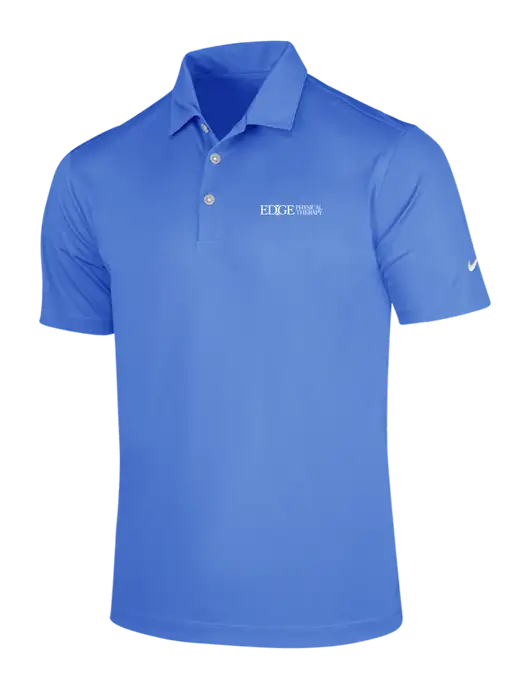 NIKE Light Royal Blue Dri-Fit Vertical Mesh Polo w/Edge Physical Therapy Logo