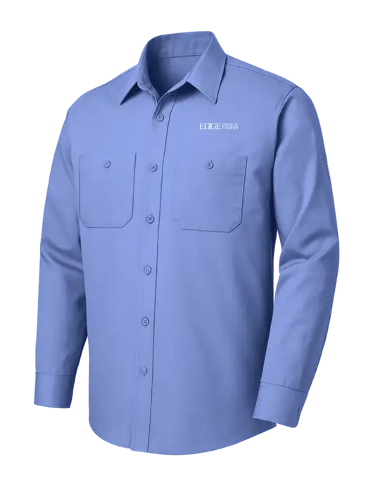 Red Kap Light Blue Long Sleeve Work Shirt w/Edge Physical Therapy Logo