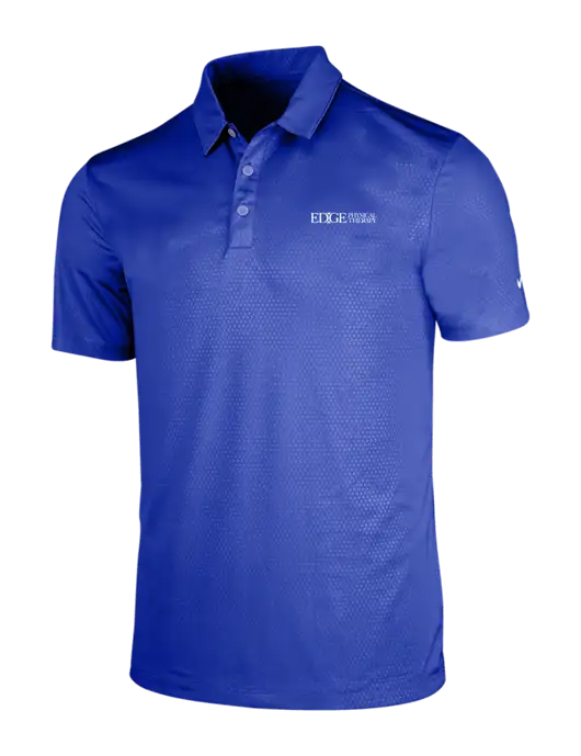 NIKE Dark Royal Dri-Fit Embossed Tri-Blade Polo w/Edge Physical Therapy Logo