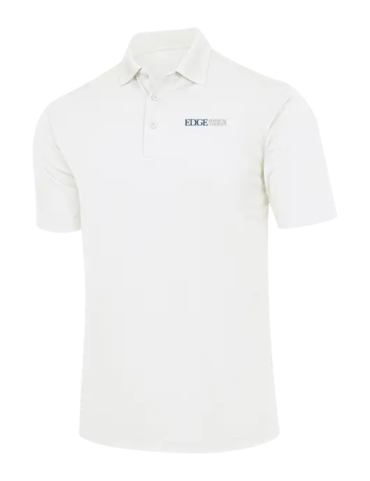 White Micropique Sport-Wick Polo w/Edge Physical Therapy Logo