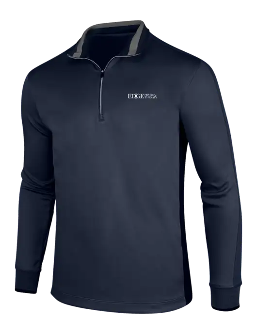 NIKE Midnight Navy Heather/Midnight Navy Dry-Fit 1/2 Zip Cover-Up w/Edge Physical Therapy Logo