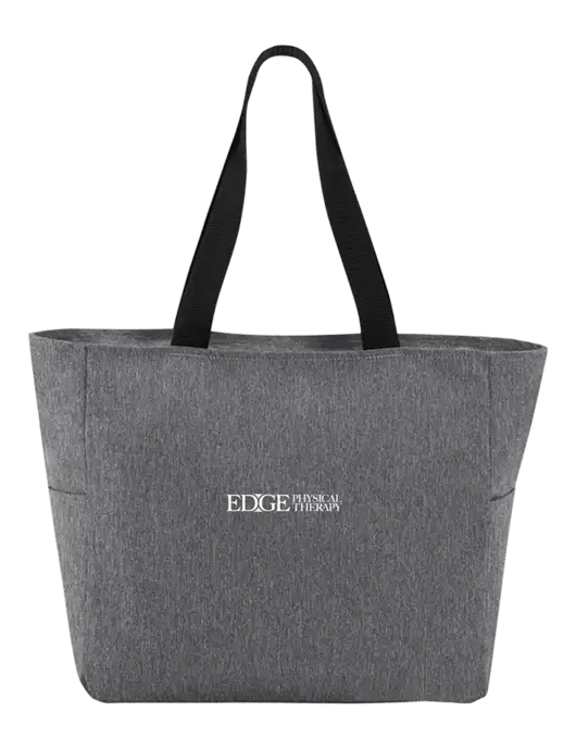 Everyday Heather Grey Zip Tote  w/Edge Physical Therapy Logo