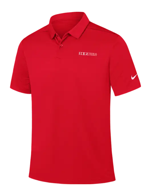 Nike Red Dry Essential Solid Polo w/Edge Physical Therapy Logo