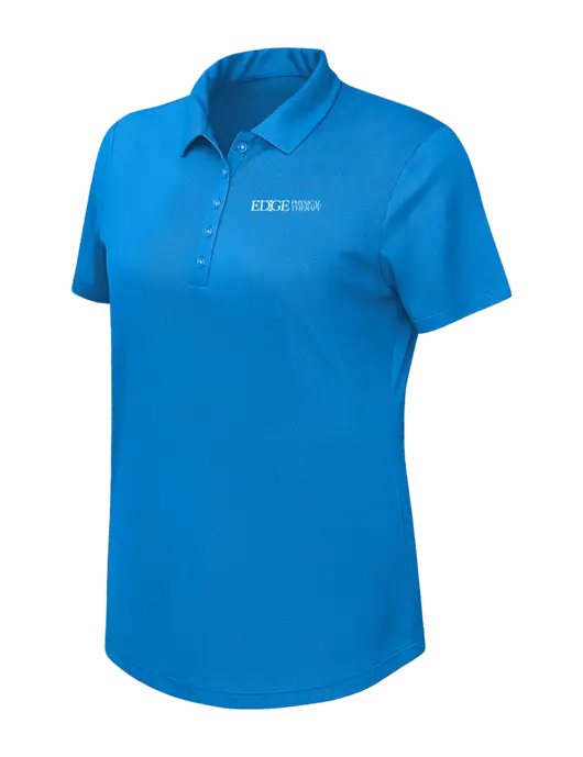 Callaway Womens Birdseye Dark Carolina Blue Polo w/Edge Physical Therapy Logo