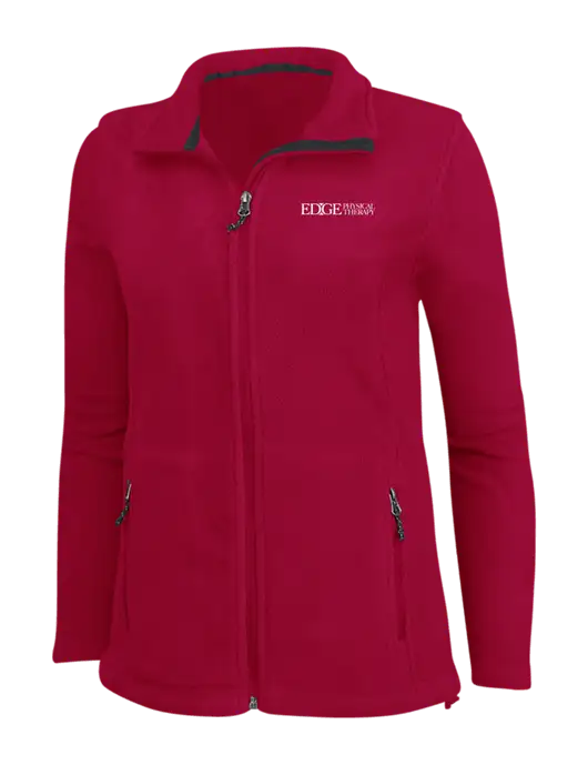 Womens Red Fleece Jacket w/Edge Physical Therapy Logo