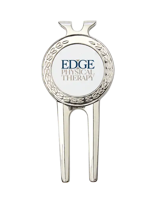 Silver Divot Tool, 1.5 x 3 w/Edge Physical Therapy Logo