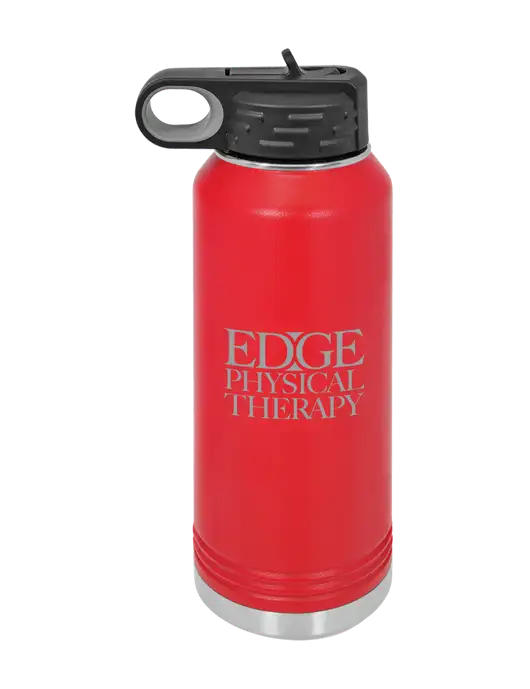 Polar Camel 32 oz Powder Coated Red Vacuum Insulated Water Bottle w/Edge Physical Therapy Logo
