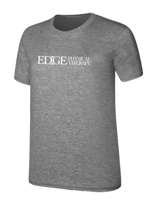 Womens Ring Spun Light Grey Heather 4.5 oz T-Shirt w/Edge Physical Therapy Logo