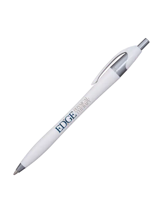 Novella White/Silver Shimmer Pen - Blue Ink w/Edge Physical Therapy Logo