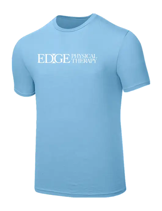 Seriously Soft Light Blue T-Shirt w/Edge Physical Therapy Logo