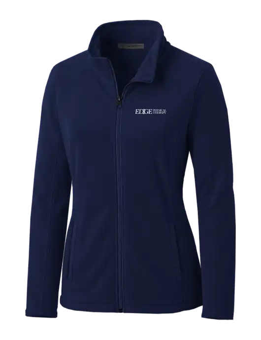 Navy Womens Microfleece Jacket w/Edge Physical Therapy Logo