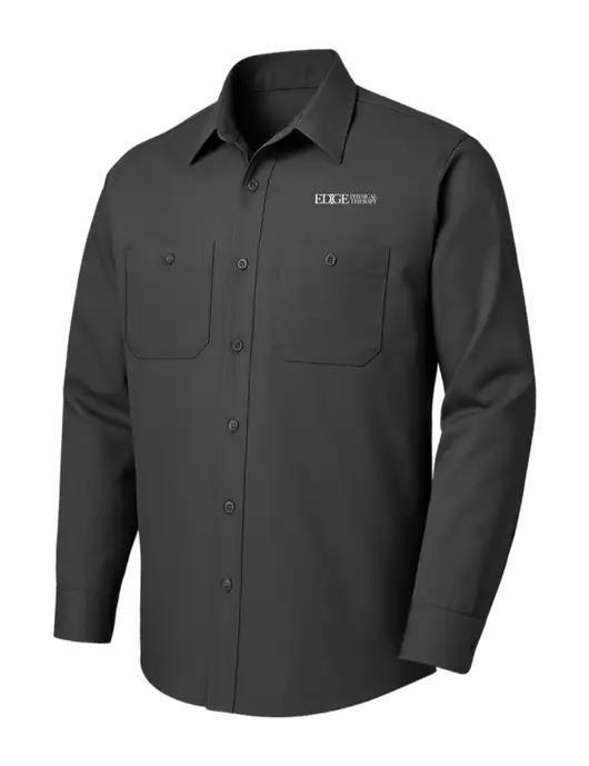 Red Kap Charcoal Long Sleeve Work Shirt w/Edge Physical Therapy Logo