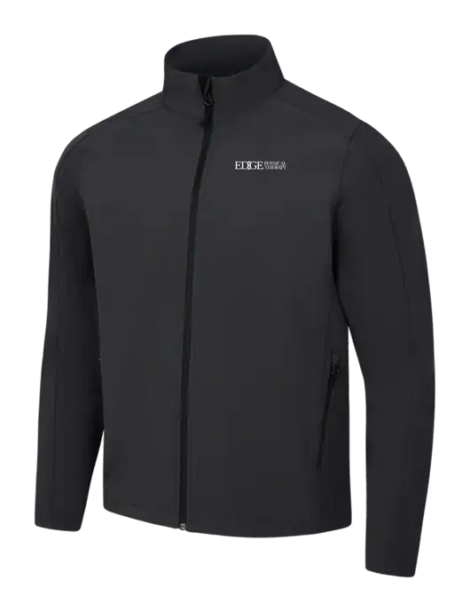 Black Charcoal Heather Core Soft Shell Jacket w/Edge Physical Therapy Logo