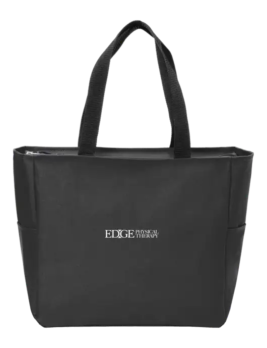 Everyday Black Zip Tote  w/Edge Physical Therapy Logo