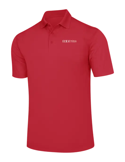 Red Micropique Sport-Wick Polo w/Edge Physical Therapy Logo