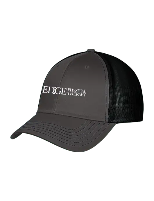 Charcoal & Black Mesh Trucker Cap Snap Back w/Edge Physical Therapy Logo