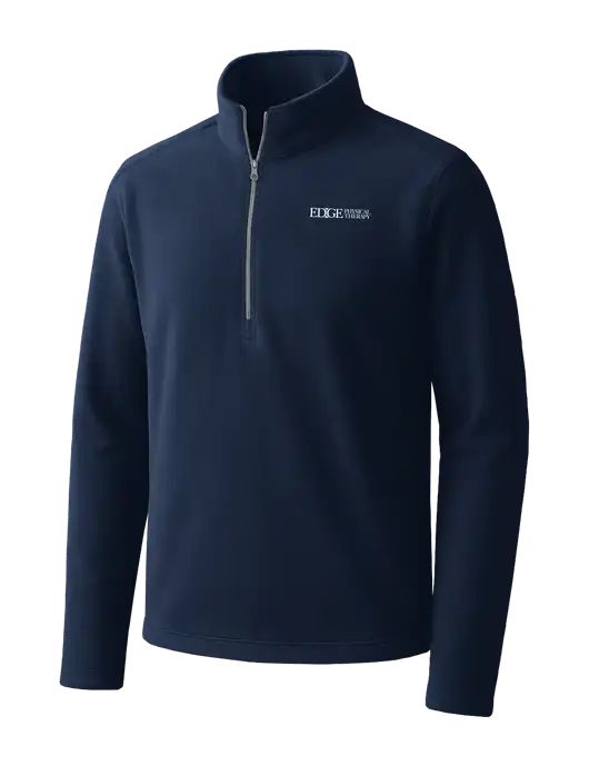 Navy Microfleece 1/2 Zip Pullover w/Edge Physical Therapy Logo