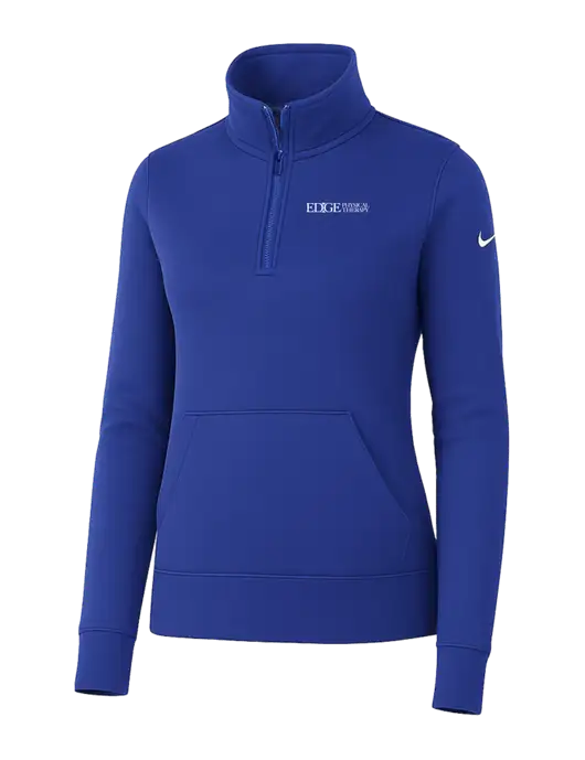 Nike Womens Royal Club Fleece Sleeve Swoosh 1/2-Zip w/Edge Physical Therapy Logo