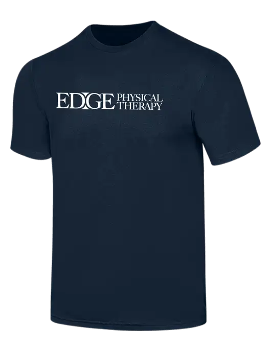 Simply Soft Navy 4.5oz  Poly/Combed Ring Spun Cotton T-Shirt w/Edge Physical Therapy Logo