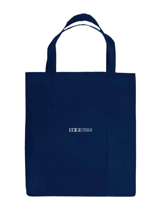 Eco Reusable Jumbo Navy Blue Shopping Bag w/Edge Physical Therapy Logo
