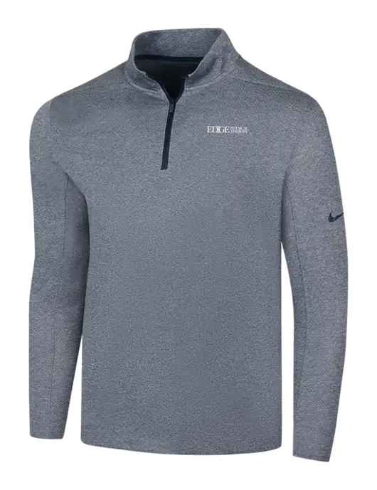 NIKE Navy Heather Dry 1/2 Zip Cover-Up w/Edge Physical Therapy Logo