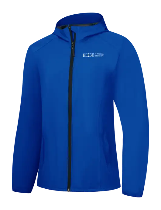 Womens Royal Essential Rain Jacket w/Edge Physical Therapy Logo