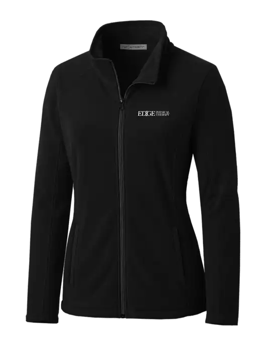 Black Womens Microfleece Jacket w/Edge Physical Therapy Logo