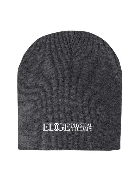 Charcoal Heather Element Knit Beanie w/Edge Physical Therapy Logo