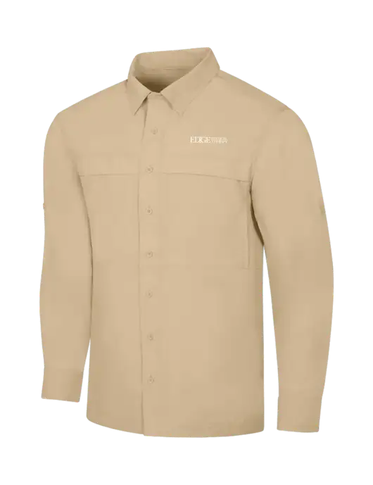 Tan Long Sleeve UV Daybreak Shirt w/Edge Physical Therapy Logo