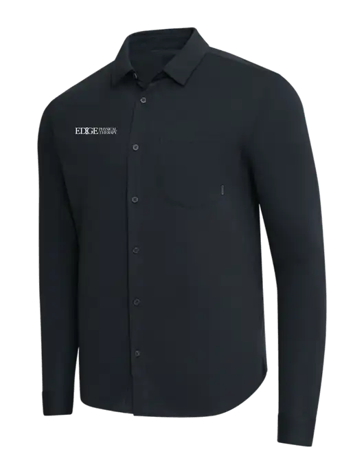 OGIO Black Extend Long Sleeve Button Up Shirt w/Edge Physical Therapy Logo