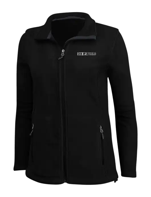Womens Black Fleece Jacket w/Edge Physical Therapy Logo
