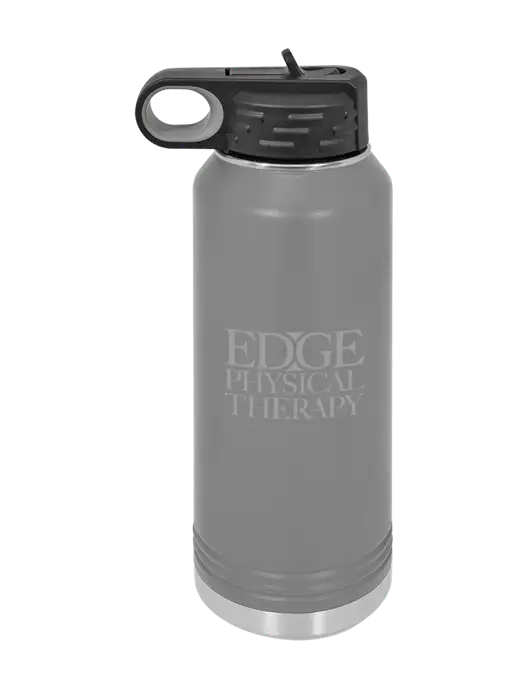 Polar Camel 32 oz Powder Coated Grey Vacuum Insulated Water Bottle w/Edge Physical Therapy Logo
