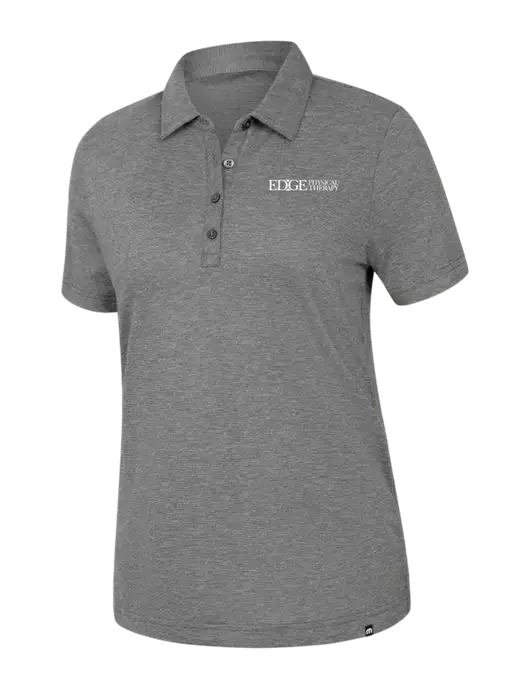 TravisMathew Womens Dark Grey Heather Sunnyvale Polo w/Edge Physical Therapy Logo