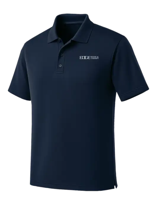 Dark Navy Dry Zone UV Micro Mesh Polo w/Edge Physical Therapy Logo